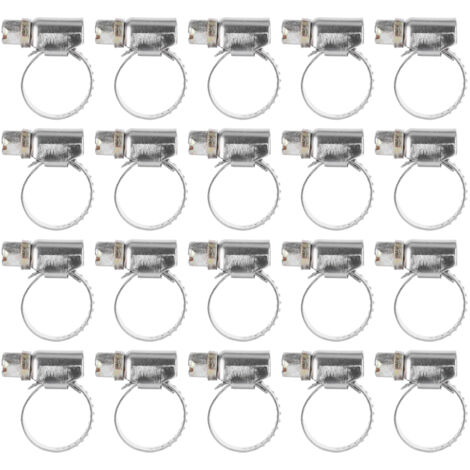 20 Stück Edelstahl-Schlauchschellen mit Antirutschfunktion für Kfz- und Industrierohre 19–29 mm (1/5)