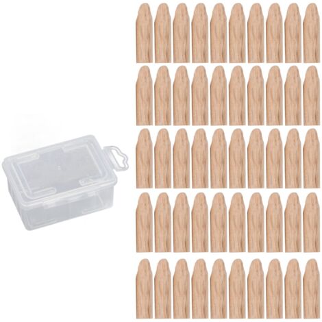 50 Taschenlochdübel 9,5 mm für Holzmontage, Eichen-DIY-Set und Holzbearbeitungszubehör (1/5)