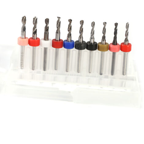 10 Hartmetall-Fräser für Leiterplatten, Durchmesser 2,1-3,0 mm, 10-teiliges Set für CNC-Bohrungen und Leiterplatten (1/5)