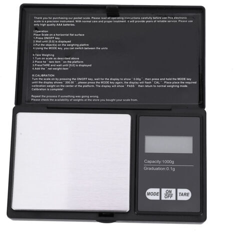 Hochpräzise, tragbare Digitalwaage für Schmuck, Gold, Silber und Diamanten (1000 g / 0,01 g) mit LED-Anzeige (1/5)