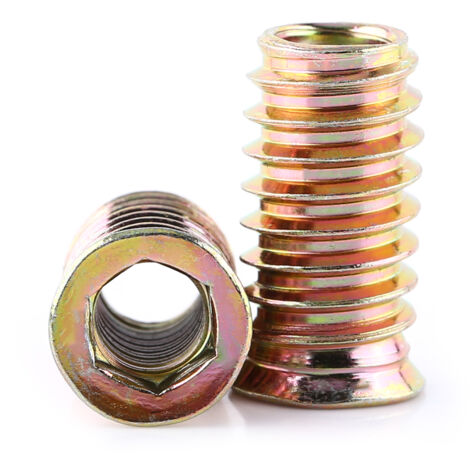 Sechskant-Einsteckmuttern aus Kohlenstoffstahl für die Möbelmontage (M8 x 25 mm) (1/2)