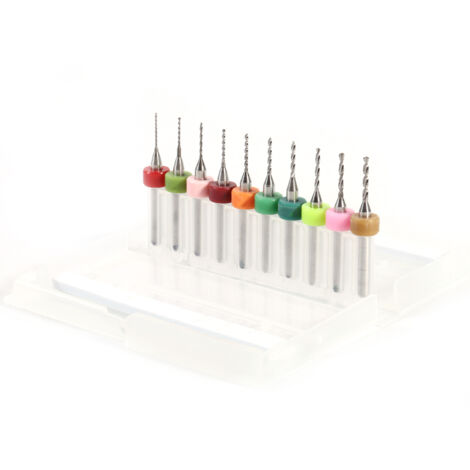 10 Stück Mikro-Hartmetallbohrer 0,6-1,5 mm für CNC-Fräsen und Leiterplattenbohren (1/5)