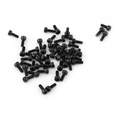 Schwarze M3-Sechskantschrauben, durchgehend mit Gewinde, Packung mit 50 Stück (M3 x 8 mm)