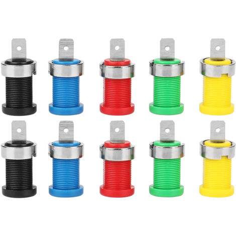 Gemischte Bananenstecker 4,0 mm Klinkenbuchse P3007 – 10 Stück zum Anschluss von Schalttafeln und für elektronische Prüfungen (1/5)