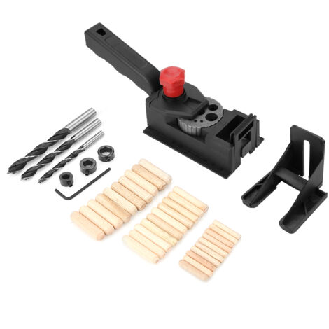 90°-Bohrwerkzeug für Holzdübel, 38-teiliges Set mit Bohrschablone für die Holzbearbeitung. (1/5)