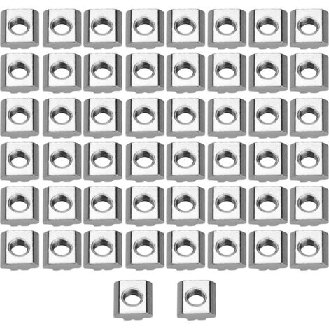 50 Stück M8-Gleitmuttern für 30-mm-Aluminiumprofile, Befestigungsmaterial aus 16x6-Kohlenstoffstahl