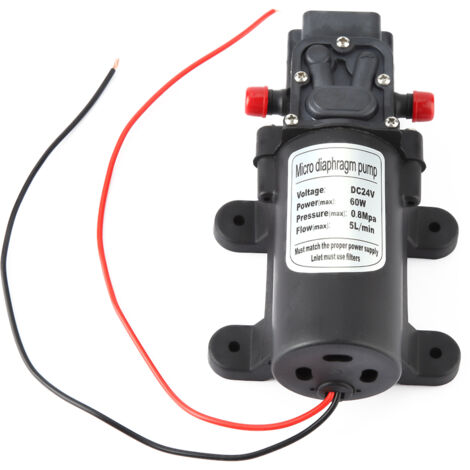 24V 60W Membranpumpe, 5L/min Fördermenge, 1,5m Saughöhe, für den Hausgebrauch und Aquaponik (1/5)