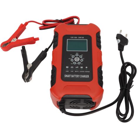 Automatisches Batterieladegerät mit 7 Modi, Digitalanzeige, 100–240 V Wechselstrom, EU-Stecker für Fahrzeuge (1/5)