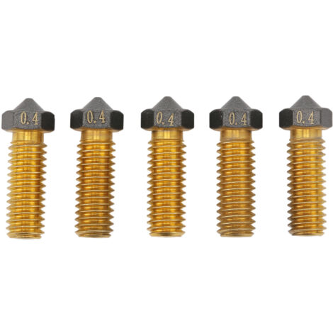 Volcano PTFE-Messingdüsen (0,4 mm) für 3D-Extruder, kompatibel mit 1,75-mm-Filament und Hotend (1/5)