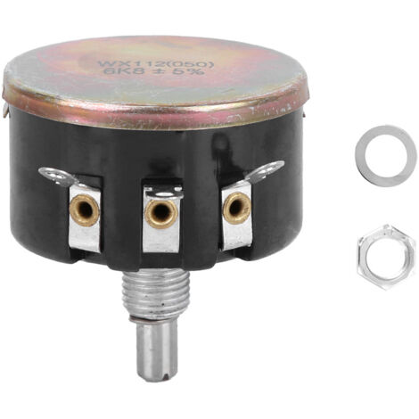 WX112 6,8 kΩ 5 W drahtgebundenes Potentiometer, präzise Ein-Umdrehungs-Einstellung, Ein-Umdrehungs-Potentiometer für elektronische Anwendungen (1/5)