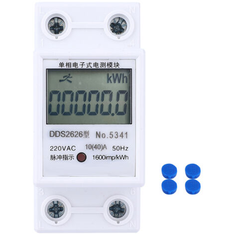 Einphasen-Stromzähler DDS2626 10(40)A, LCD-Anzeige, DIN-Schienenmontage, präzise kWh-Messung, manuelle Rückstellung (1/5)
