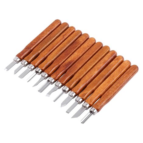 12 Holzmeißel zum Schnitzen, professionelle Holzbearbeitungswerkzeuge für kreative Projekte und Heimwerkerarbeiten. (1/5)