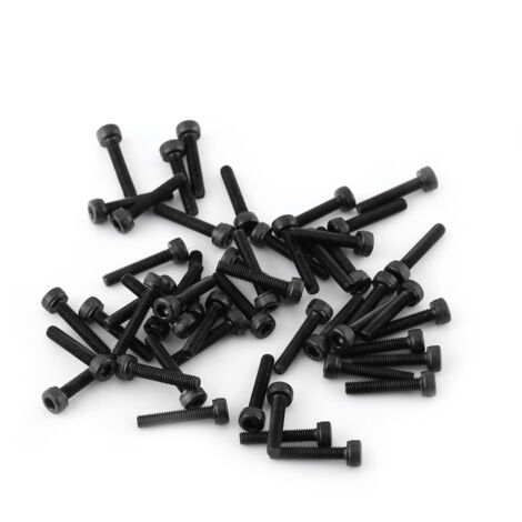 Schwarze M3-Innensechskantschrauben, durchgehend mit Gewinde, 16 mm Länge, 50er-Packung