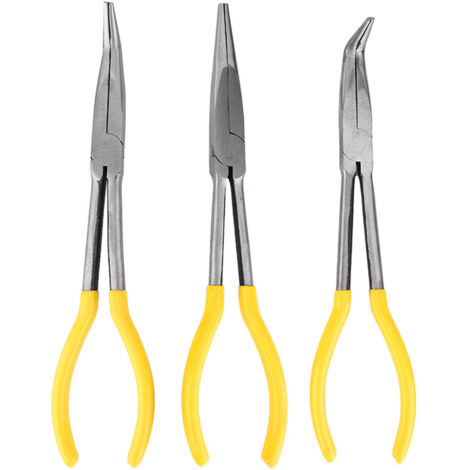 Professionelles 3-teiliges 11"-Klemmen-Set aus Kohlenstoffstahl mit 45°- und 90°-Spitzen zum Biegen und Richten (1/5)
