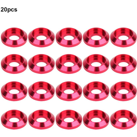 20 Unterlegscheiben aus Aluminium 6061 für M3-Sechskantschrauben, leuchtend rosa, 20er-Packung (1/5)