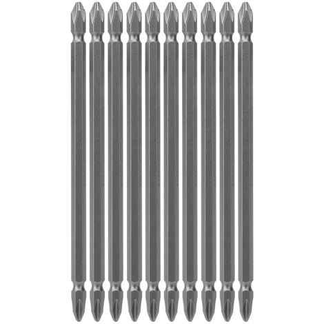 10 magnetische Schraubendreherbits aus Chrom-Vanadium-Stahl, doppelseitiger Kreuzschlitzkopf, 15 cm - 10er-Packung (1/5)