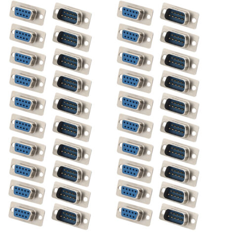 40 Stück DB9-Buchsenstecker, blau, für Elektronik- und Steuerungssysteme (1/5)