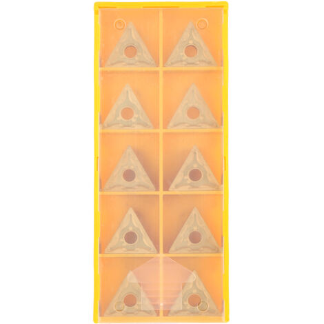 10 Stück doppelseitige dreieckige CNC-Wendeschneidplatten für Stahl, Vorschlichten und Schruppen R0.4/R0.8 (T9125-160404) (1/5)