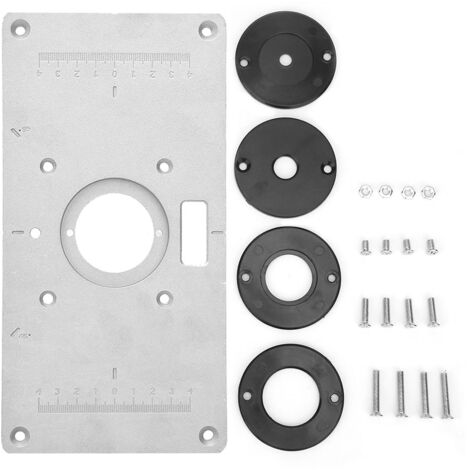 Aluminium-Einlegeplatte für Oberfräse, 235 x 120 x 8 mm mit Einstellring (1/5)