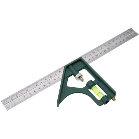 Verstellbarer Maurerwinkel aus Edelstahl, 300 mm, mit integrierter Wasserwaage für 45°- und 90°-Winkel (1/5)