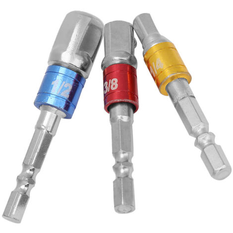 Sechskant-auf-Vierkant-Verlängerungsstangenadapter aus Chrom-Vanadium-Stahl 1/4'' 3/8'' 1/2'' (1/5)