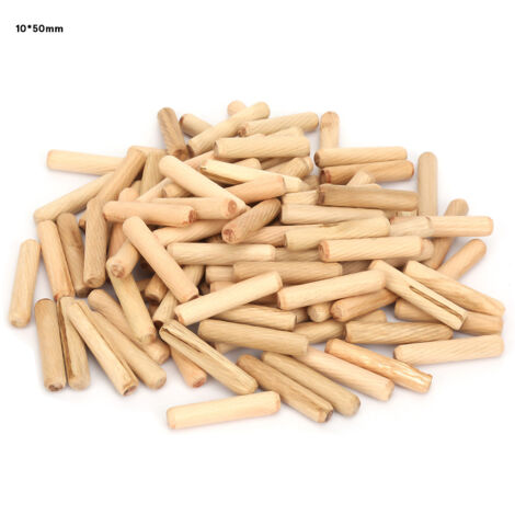 Packung mit 10 gerillten Holzdübeln für Schreiner- und Heimwerkerprojekte (50 mm) (1/5)