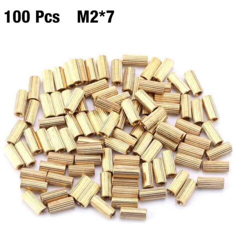 100 Stück Messing-Abstandshalter M2 (M2x7) für die Montage von PC-Motherboards (1/5)