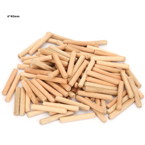 Set mit 6 gerillten Holzdübeln für Tischler- und Heimwerkerprojekte (40 mm) (1/5)