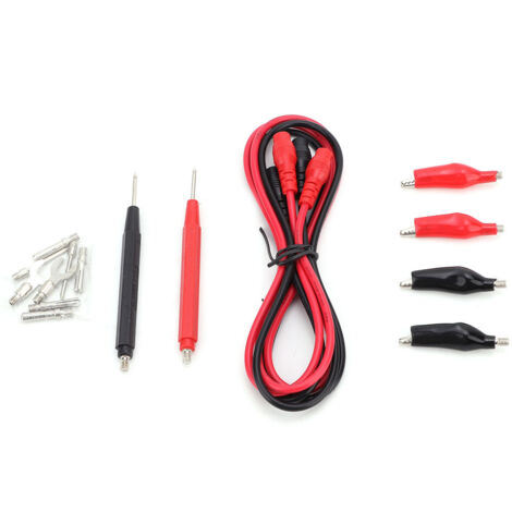 6-in-1 Digitalmultimeter-Testset mit Kabeln, Messspitzen, Krokodilklemmen und Stift (1/5)