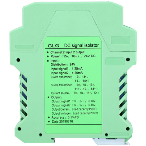 4–20 mA 0–10 V Signalisolator, Signalaufbereiter mit 2 Eingängen und 2 Ausgängen für Gleichstrom (1/5)