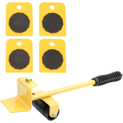 Gelbe Möbelhebebühne zum Transport schwerer Möbel, Tragkraft 150 kg, wendig und robust (1/5)