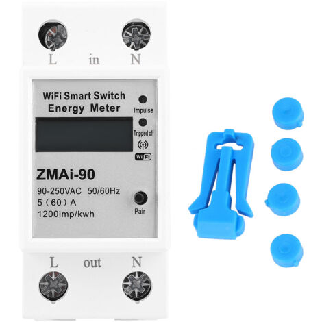 ZMAi-90 Einphasen-Smart-Stromzähler mit WLAN, LCD-Display und Verbrauchsmessung, 60 A, 90–250 V