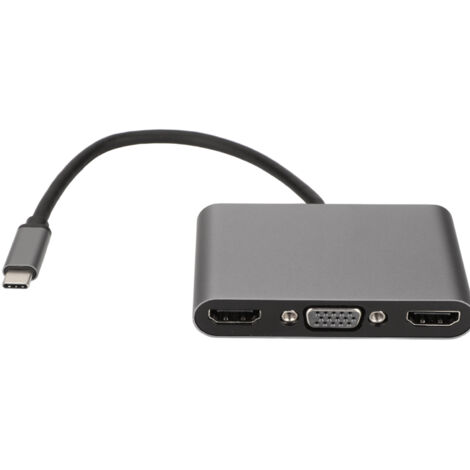 5-in-1 USB-C-Adapter: 3 HDMI 4K-Anschlüsse, 100-W-PD-Schnellladefunktion für MacBook, PC und Tablet (1/5)