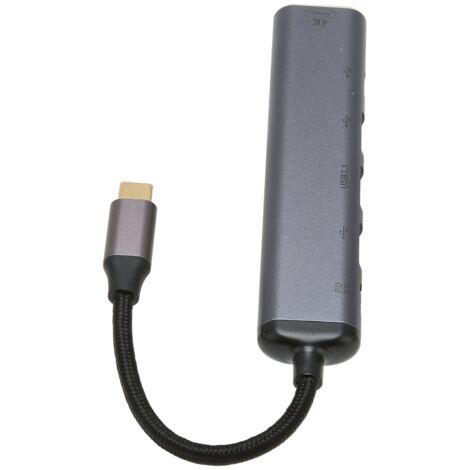 6-in-1 USB-C-Adapter mit HDMI, 3 USB-Anschlüssen und 100-W-PD-Schnellladefunktion (1/5)