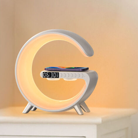 15-W-Smart-Lampe mit Wecker, kabellosem Ladegerät und Bluetooth-Lautsprecher – Europäischer Stecker (1/5)
