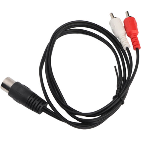 7-poliges DIN-Stecker-auf-2-Cinch-Stecker-Audiokabel, geschirmt, 1 Meter, hochwertiger Stereo-Adapter (1/5)