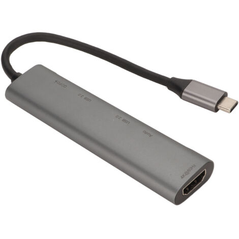 USB-C-zu-HDMI-4K-Adapter, 30 W PD, Audioanschluss und USB-3.0-Anschlüsse – Kompakter Multifunktions-Hub (1/5)