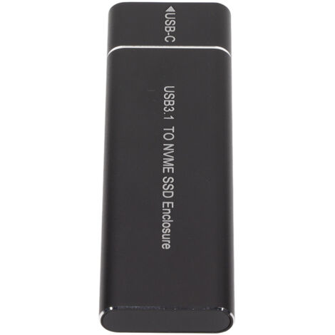 Externes Gehäuse aus schwarzem Aluminium für M.2 NVMe-SSDs mit USB-C-Anschluss, 6 Gbit/s, kompakt und leicht (1/5)