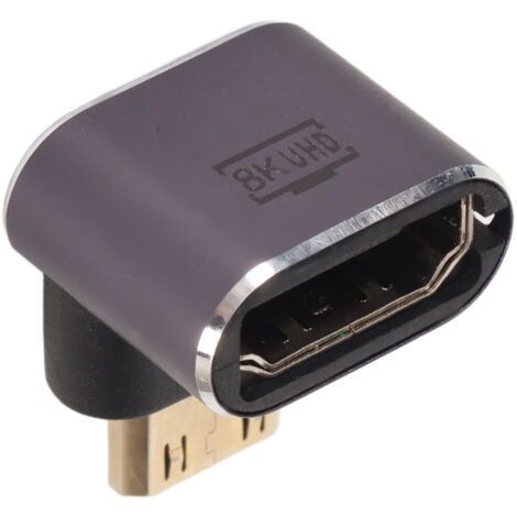 Mini-HDMI-zu-HDMI-Adapter, 270° drehbar mit LED-Hintergrundbeleuchtung, unterstützt 8K UHD 2.1, Plug & Play, Stecker-Buchse-Konverter für PCs und Tablets (1/5)