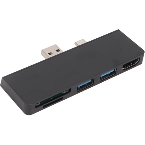 5-in-1 USB-C-Hub mit zwei USB 3.0-Anschlüssen und 4K-HDMI für Surface Pro 7 – Schwarz (1/5)