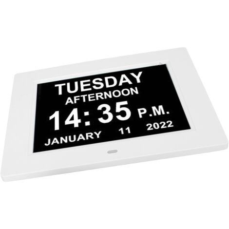 Große 8-Zoll-Digitalwanduhr mit Kalender und 8 Weckern, EU-Netzteil (1/5)