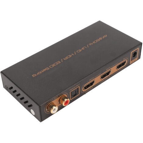 4K HDR 60Hz HDMI-Audio-Extraktor mit CEC, ARC und eARC, optischer Audio-Konverter, universelles 100–240-V-Netzteil, EU-Netzadapter (1/5)