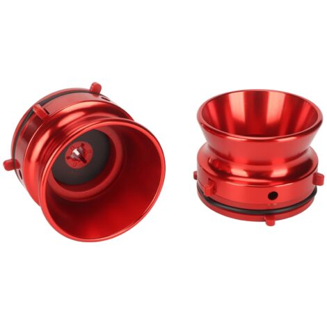Paar polierte NAB-Spulenadapter aus Aluminium, kompatibel mit Studer, Revox, Akai, Teac, rot - für Tonbandgeräte (1/5)