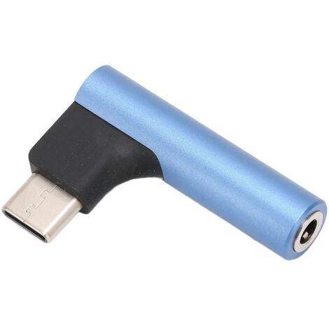 USB-C-auf-3,5-mm-Klinkenadapter mit Digital-Audio-Konverter, rechtwinkligem Stecker und Mikrofon für Kopfhörer – Blau (1/5)