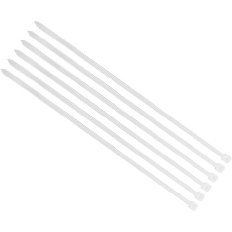 1000 selbstsichernde Kabelbinder aus Nylon, 20 cm lang, 18 kg schwer, für den Innen- und Außenbereich, UV-beständig, weiß (1/5)