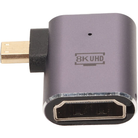 HDMI-Buchse auf Micro-HDMI-Konverteradapter, unterstützt 8K 60Hz, 48 Gbit/s, Plug & Play mit LED-Anzeige (1/5)