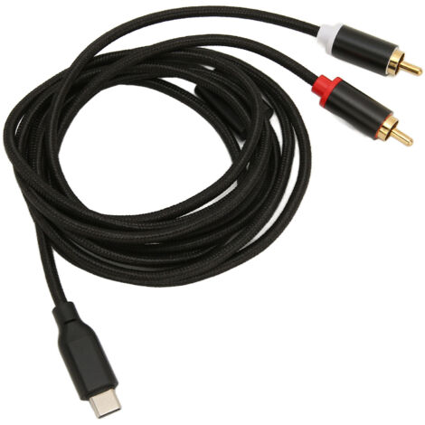 USB-C-auf-Cinch-Audiokabel (Stecker), 2 m, für Autolautsprecher, Radio, Tablet, Smartphone – HiFi-Qualität, goldfarben (1/5)