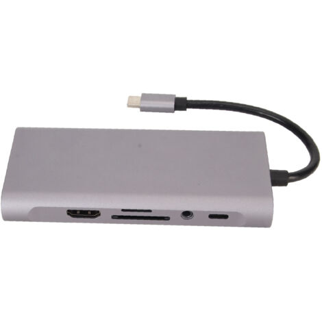11-in-1 USB-C Dockingstation mit 87W PD Schnellladefunktion, 4K HDMI/VGA Ausgängen, Gigabit-Ethernet-Anschluss und USB 3.0 Anschlüssen für Laptops (1/5)
