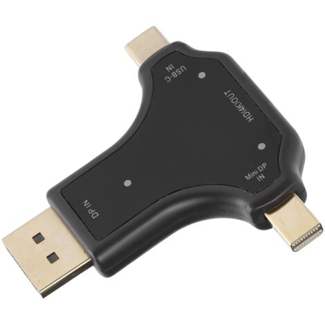 3-in-1 USB-C-zu-HDMI/DP/Mini-DP-Adapter für Laptop/PC, universeller Videokonverter D63A (1/5)