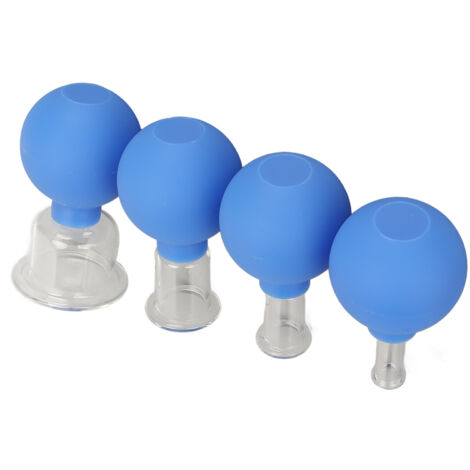 Set mit 4 Glas-Saugnäpfen für Gesichtsmassage, Anti-Cellulite und Hautpflege, Lymphdrainage und Straffung (1/5)